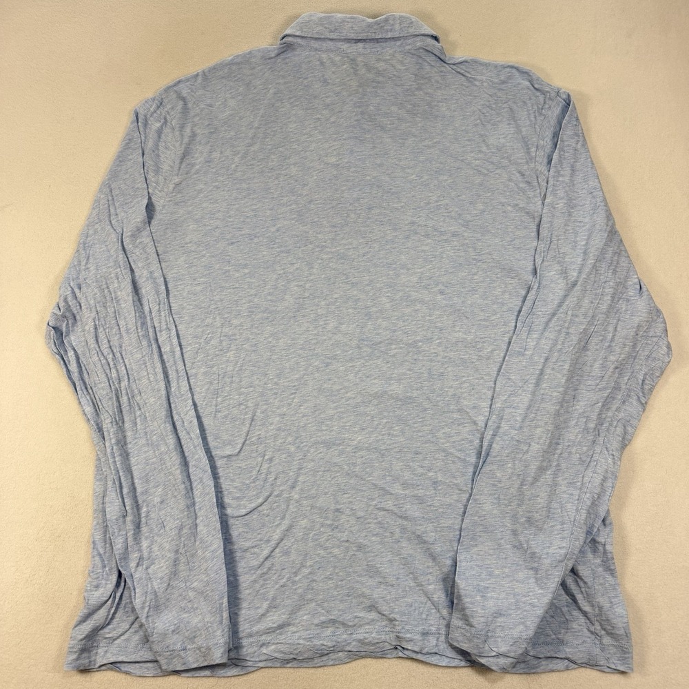 James Perse Standard Polo Shirt Mens XXL Size 5 Blue Long Sleeve Made in USA - Picture 3 of 6